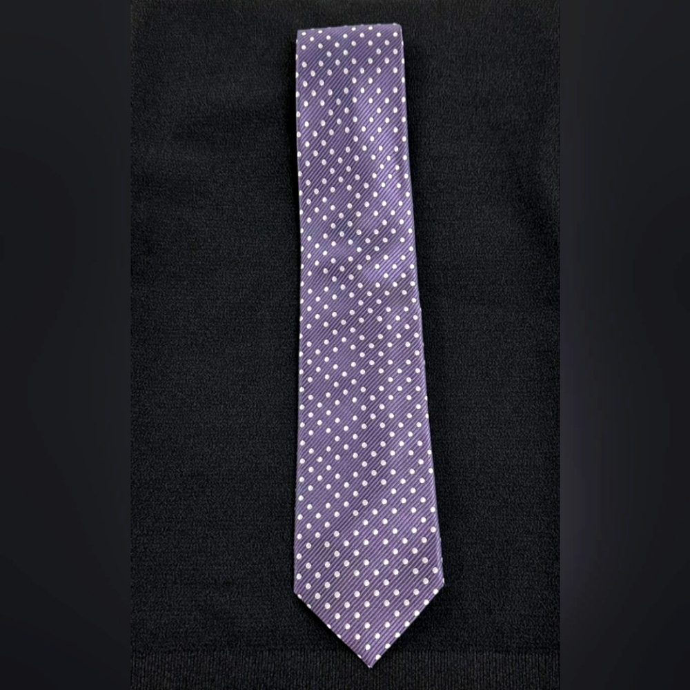 NWOT TOM FORD 👔 100% Silk Purple And White Polkadot Tie